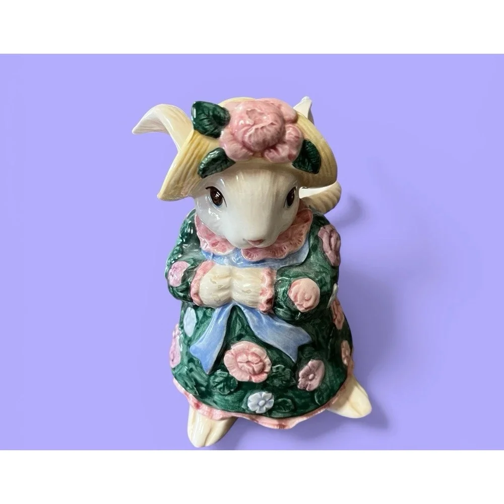 Fitz & Floyd Bloomer Bunny Rabbit Bud Vase Easter Spring Garden Cottagecore Pink